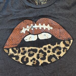 Spirit To A Tee in Charcoal Featuring Football And Cheetha Lips